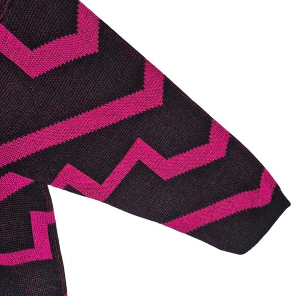 BRISTOL COURT Vintage 90s Geometric, Knitted, LONG Sleeve Top Women's Size M - Picture 3 of 11